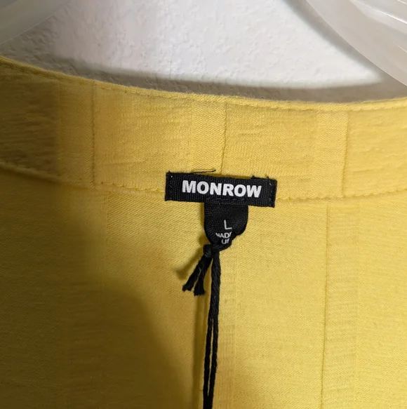 Monrow Women's Butter Yellow Flat-Rib Midi Cardigan Dress NWT Long Sleeve Large - Picture 5 of 10